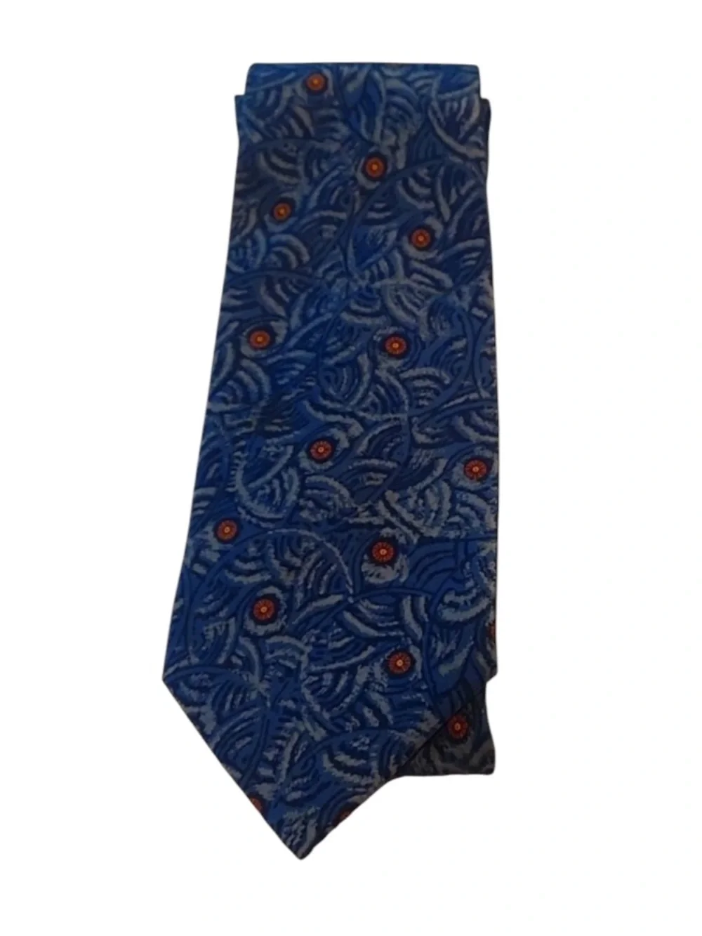Vintage sherick fashion Paris tie blue orange